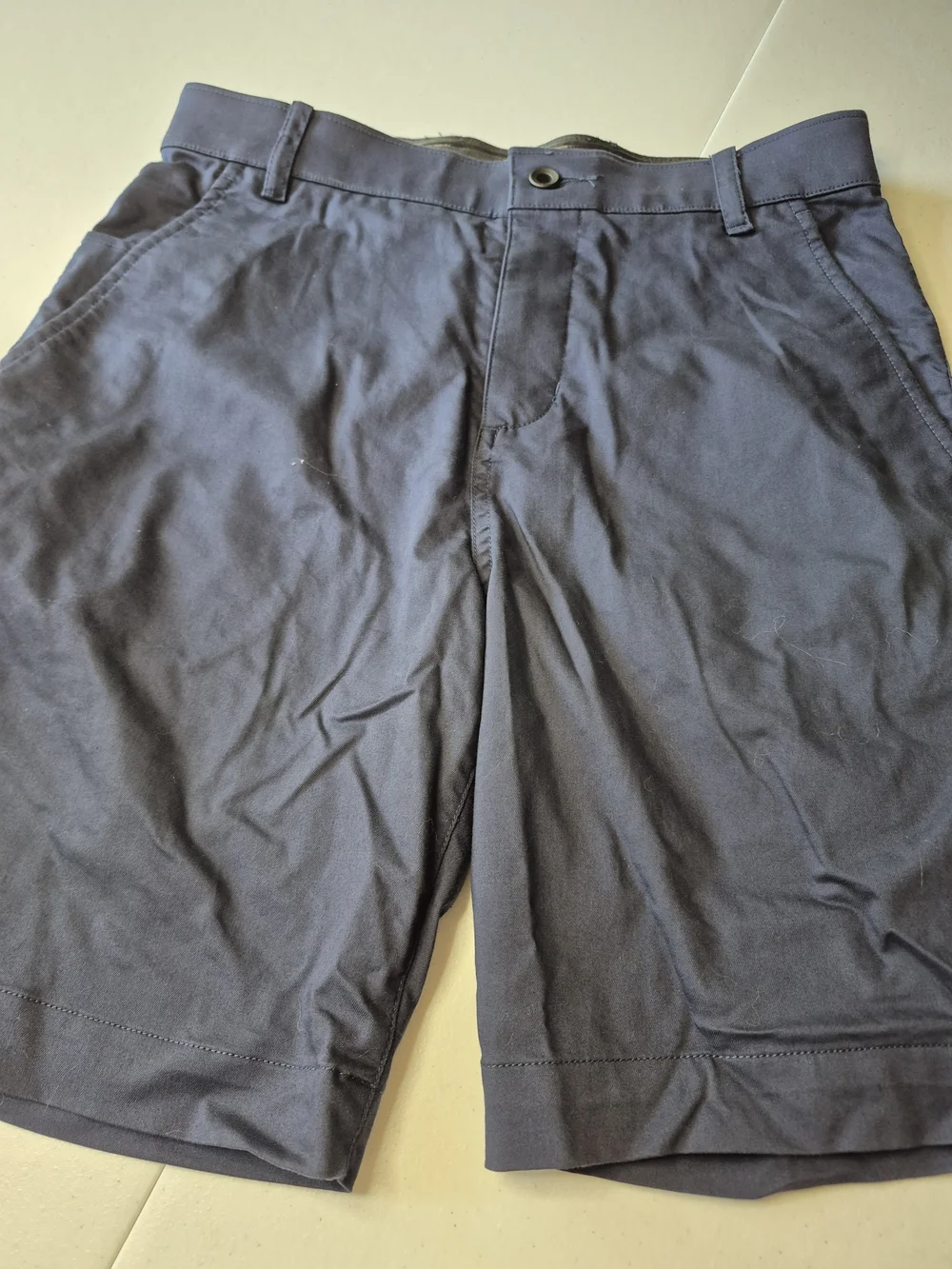 Nike Men's Navy Flat-Front Athletic Shorts